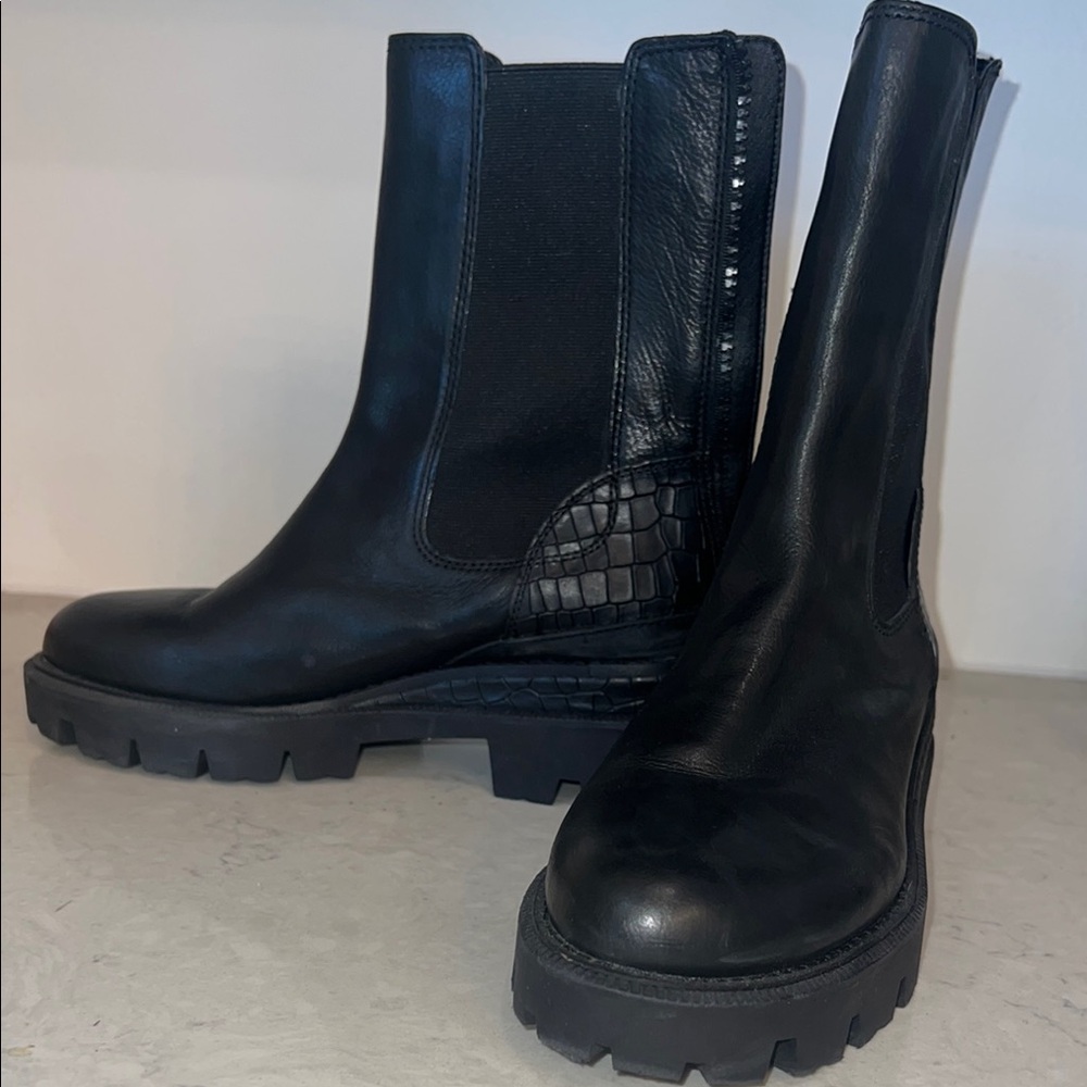 Black Leather Women's Boots (Sam Edelman)